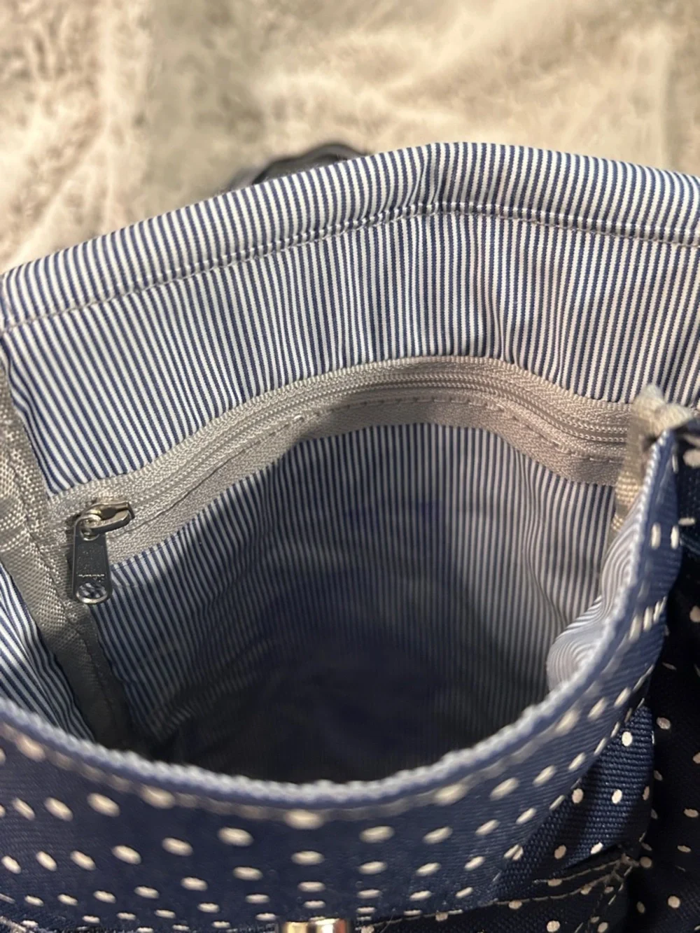 DOOG Walkie Bag - Navy Polka Dot